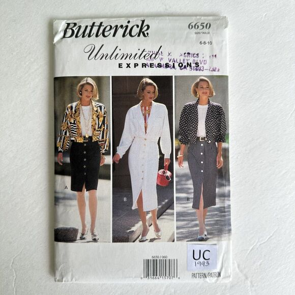 Butterick Sewing Pattern 6650 Misses Jacket Skirt Top size 6, 8, 10 UNCUT - Picture 1 of 2
